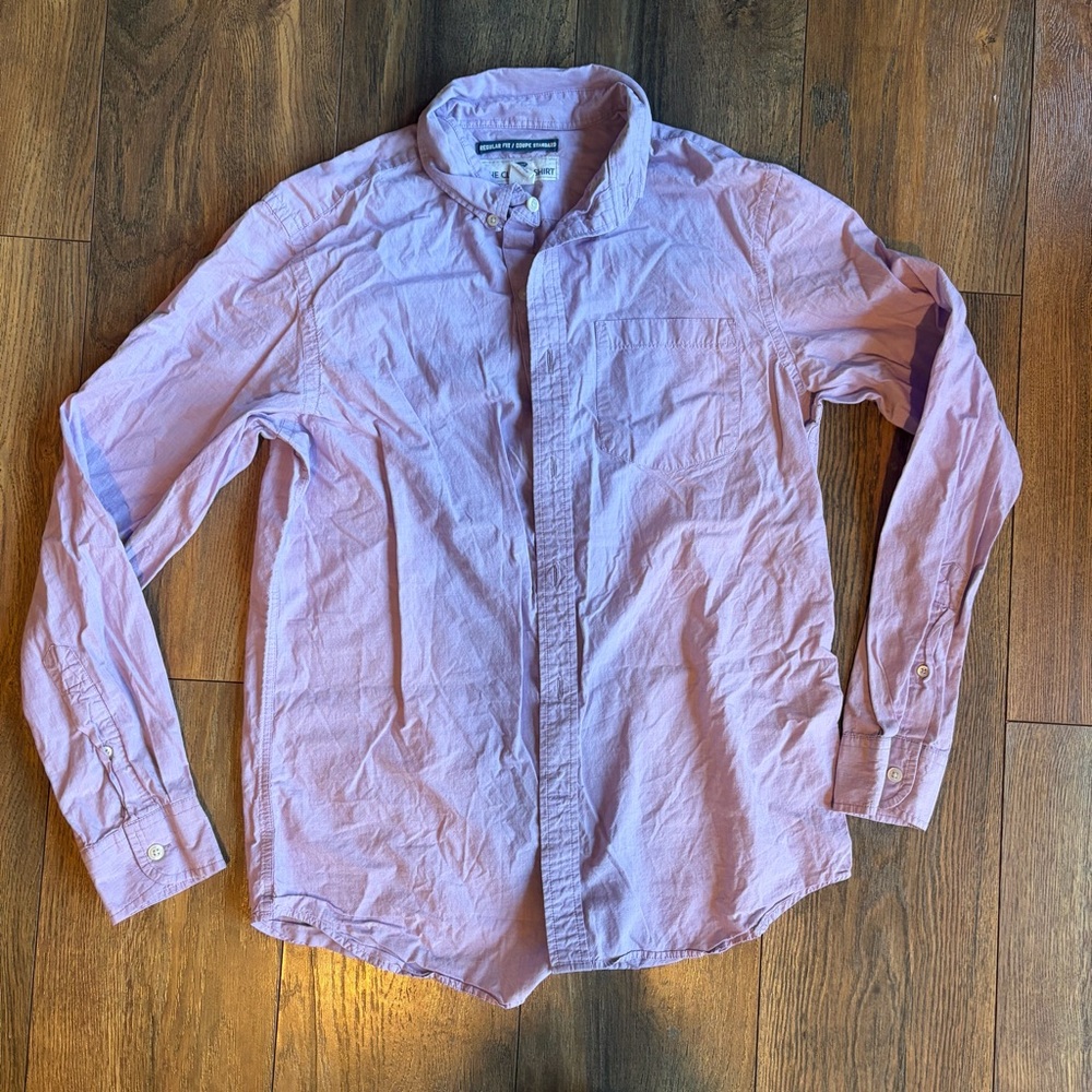 Old Navy Men's Lavender Classic Shirt Regular Fit Shirt Button Down Small